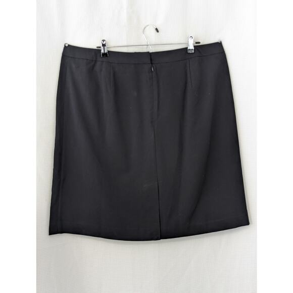 NWOT! JESSICA LONDON! "SHELL" WRAP STYLE FRONT BLACK KNEE LENGTH SKIRT! SZ 18 - Picture 6 of 7